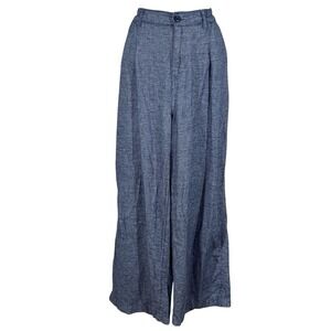 Aerie Anytime Wide Leg Trouser Womens M Heather Blue Knit High Waist Boho Chic